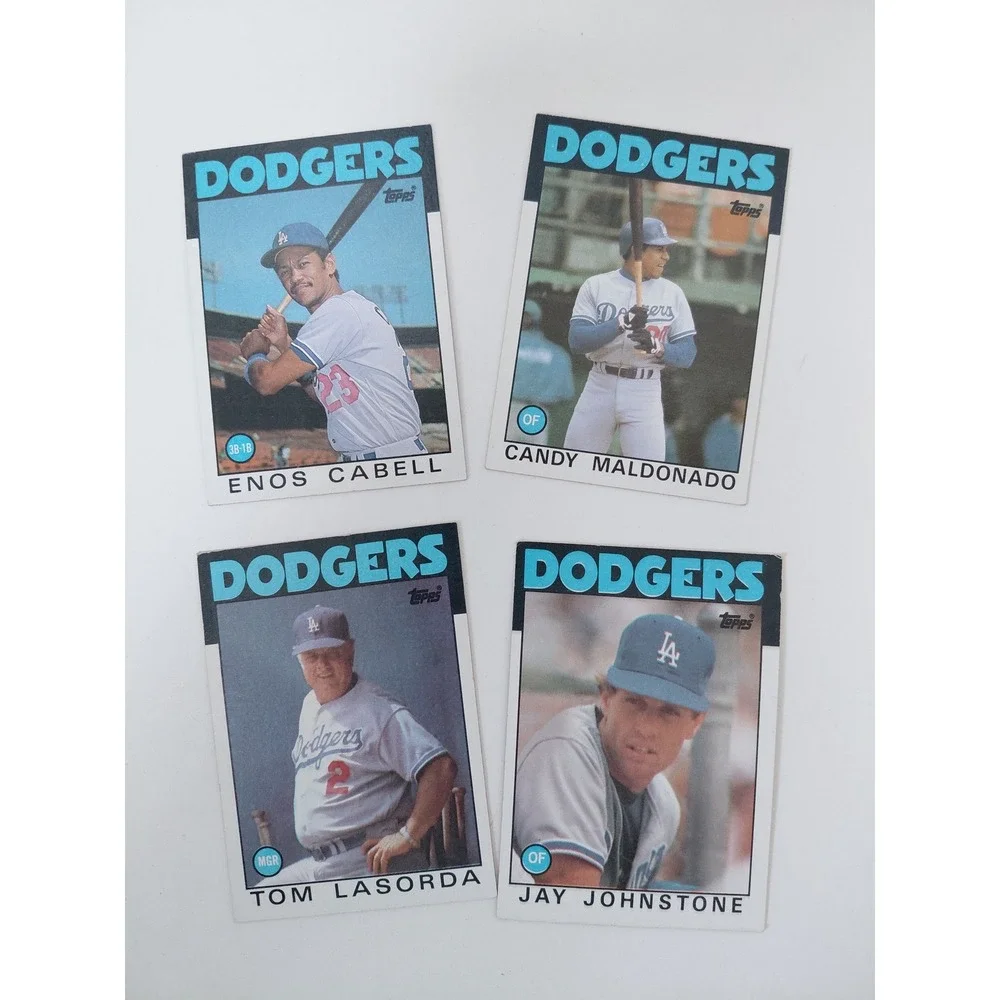 1986 Topps Los Angeles Dodgers Card Lot Tom Lasorda Enos Cabell Candy Maldonado